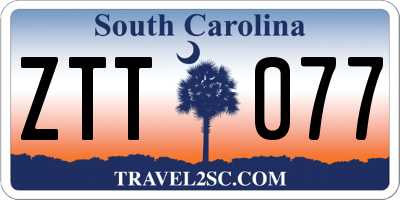 SC license plate ZTT077