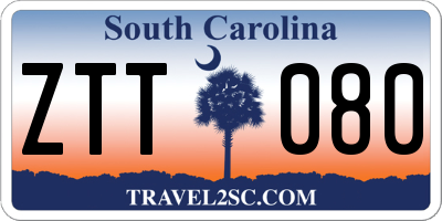 SC license plate ZTT080