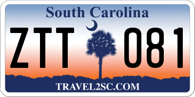 SC license plate ZTT081