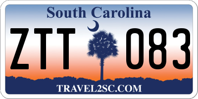 SC license plate ZTT083