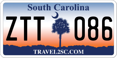 SC license plate ZTT086