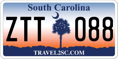SC license plate ZTT088