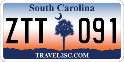 SC license plate ZTT091