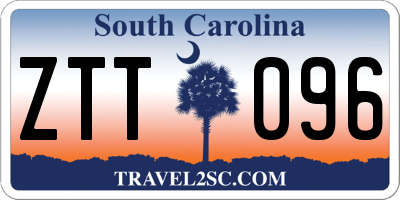 SC license plate ZTT096