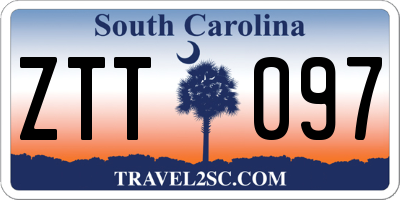 SC license plate ZTT097