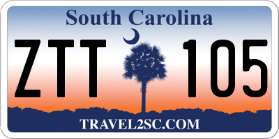 SC license plate ZTT105