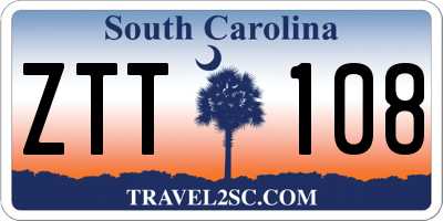 SC license plate ZTT108