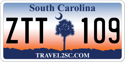 SC license plate ZTT109