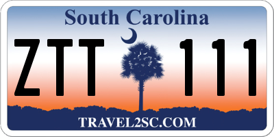 SC license plate ZTT111
