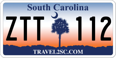 SC license plate ZTT112
