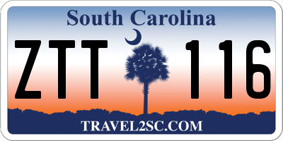 SC license plate ZTT116