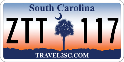SC license plate ZTT117