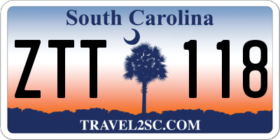 SC license plate ZTT118
