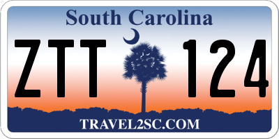 SC license plate ZTT124