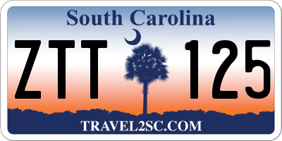 SC license plate ZTT125