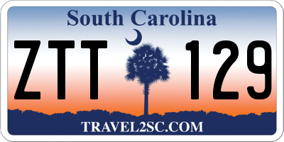 SC license plate ZTT129