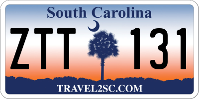 SC license plate ZTT131
