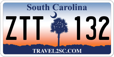 SC license plate ZTT132