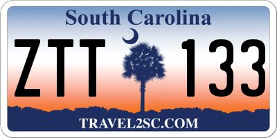 SC license plate ZTT133