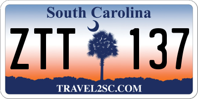 SC license plate ZTT137