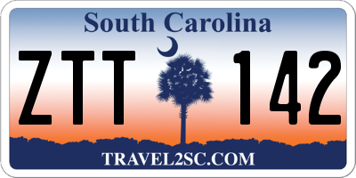 SC license plate ZTT142