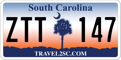 SC license plate ZTT147