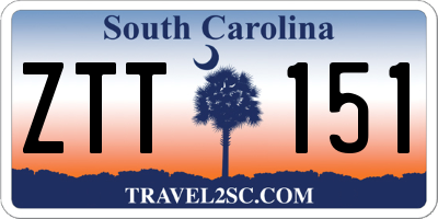 SC license plate ZTT151