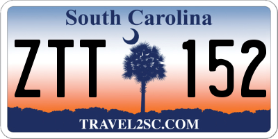 SC license plate ZTT152