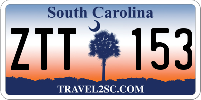 SC license plate ZTT153