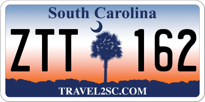 SC license plate ZTT162