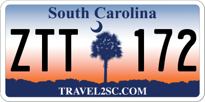 SC license plate ZTT172