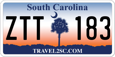 SC license plate ZTT183