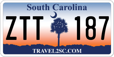 SC license plate ZTT187