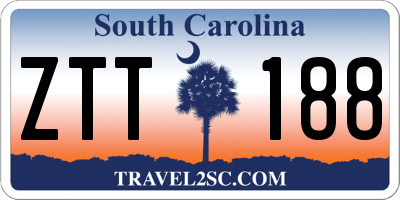 SC license plate ZTT188