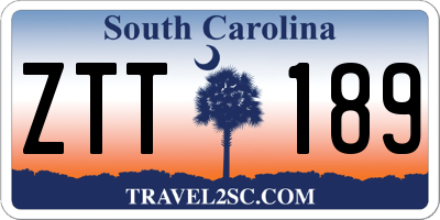SC license plate ZTT189