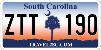 SC license plate ZTT190