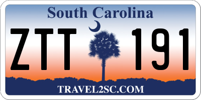 SC license plate ZTT191