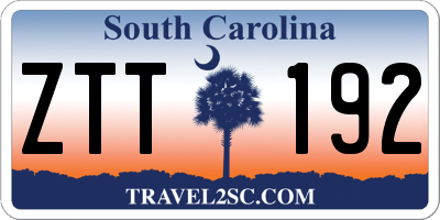 SC license plate ZTT192