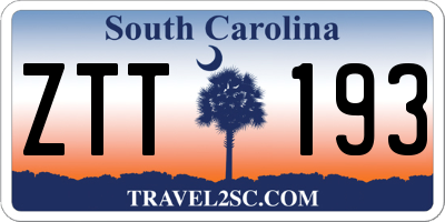 SC license plate ZTT193