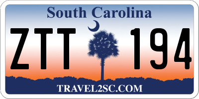 SC license plate ZTT194