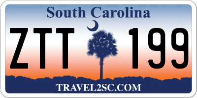 SC license plate ZTT199