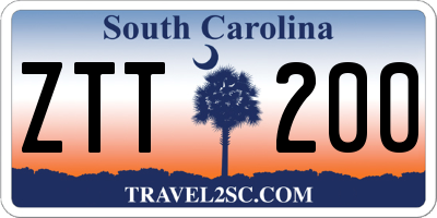 SC license plate ZTT200