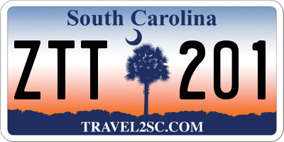 SC license plate ZTT201