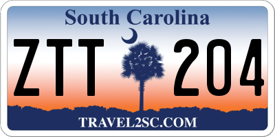 SC license plate ZTT204