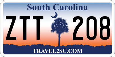 SC license plate ZTT208