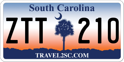 SC license plate ZTT210