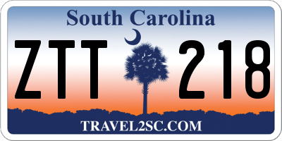 SC license plate ZTT218