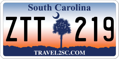 SC license plate ZTT219