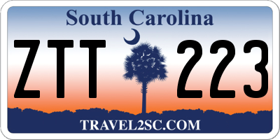 SC license plate ZTT223