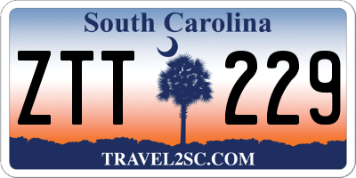 SC license plate ZTT229